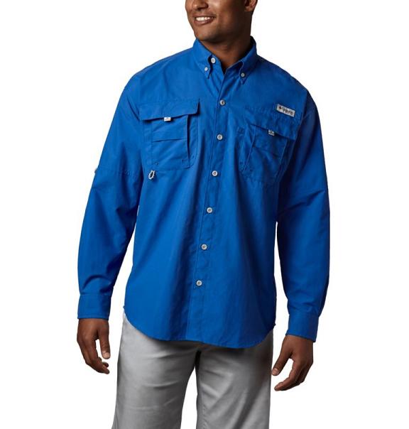 Columbia PFG Bahama II Fishing Shirts Men Blue USA (US985953)